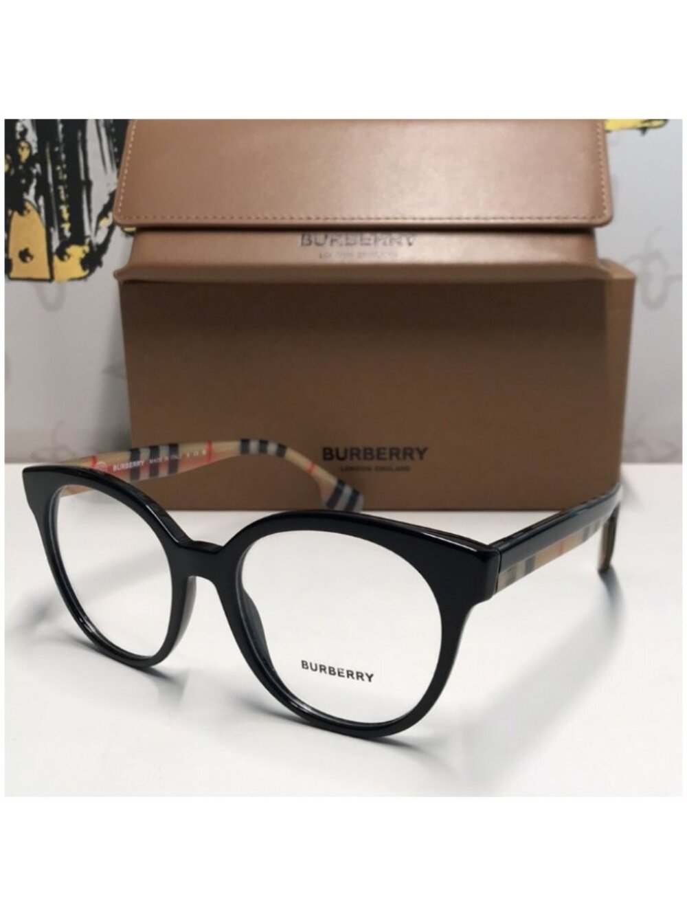 Burberry BE2356 Black and Gold Women's Glasses 3942 New - Picture 3 of 14